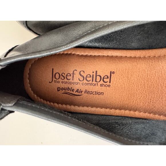 Josef Seibel Women’s Leather Flats EU40 Black Ballet Slip-On Comfort Shoes - Picture 8 of 9